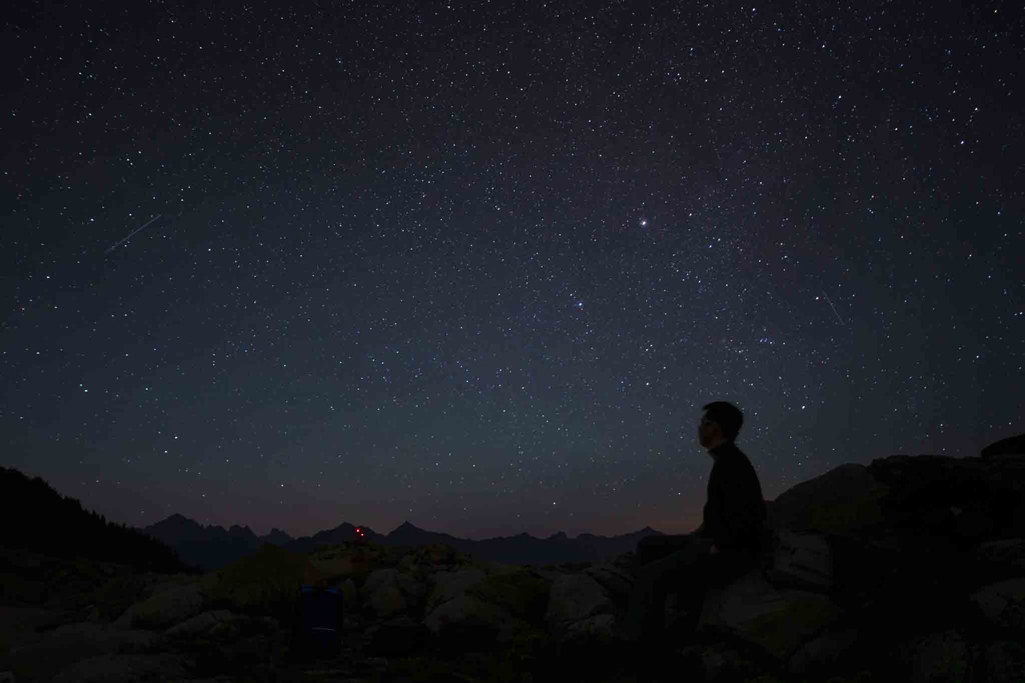 Captured during the Perseids meteor shower.